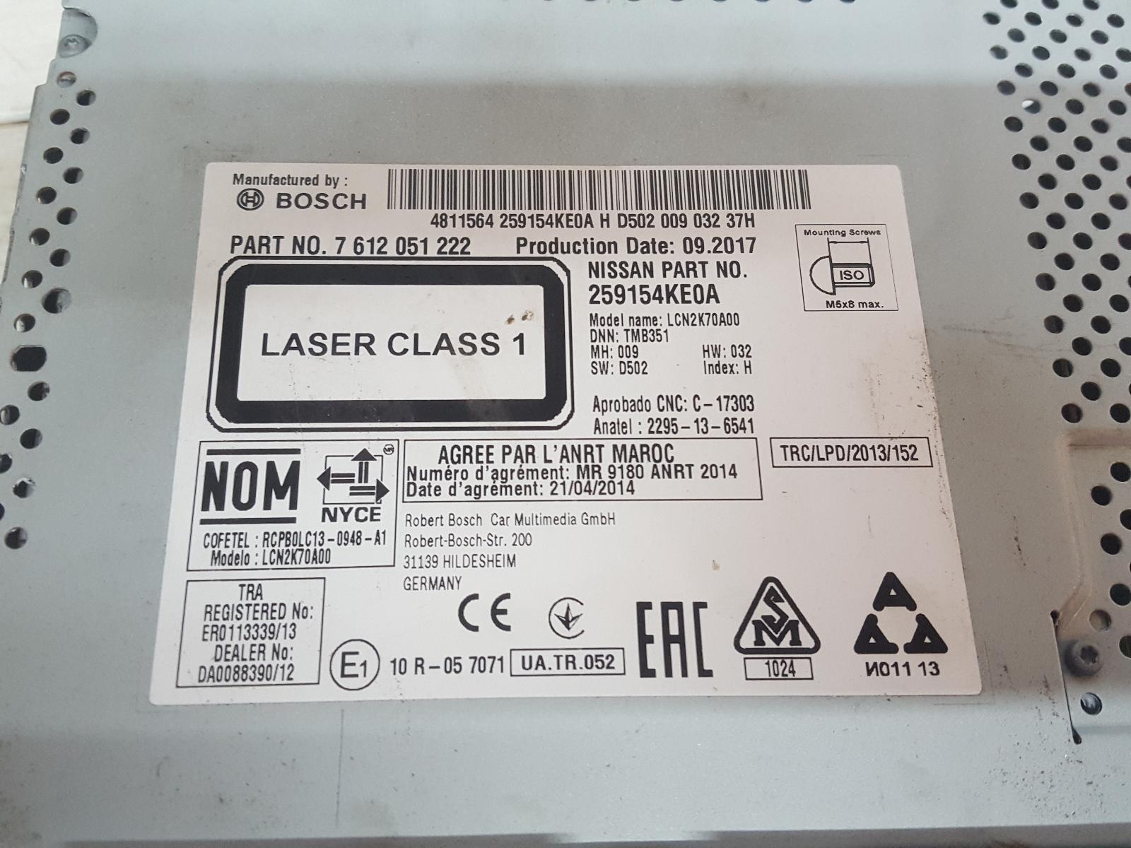 View Auto part Radio/Cd/Dvd/Sat/Tv Nissan Navara 2017