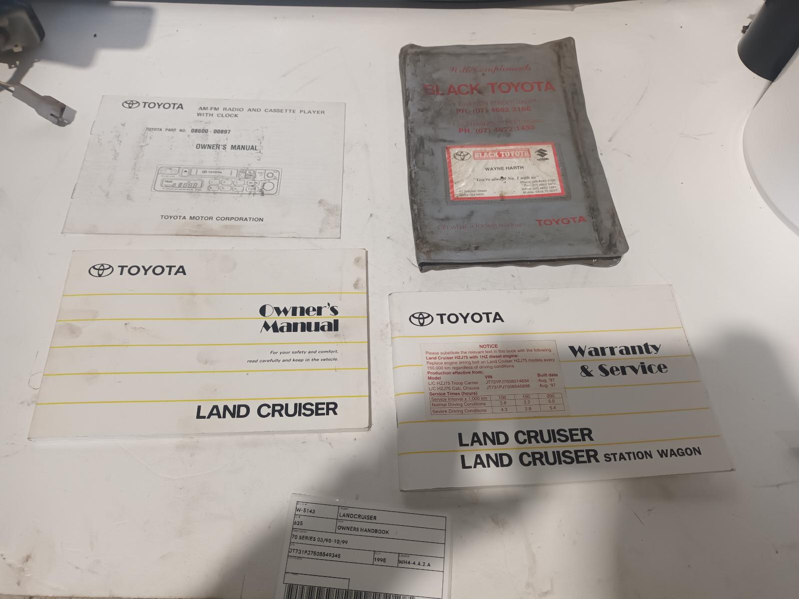 1998 Toyota Landcruiser Owners Handbook View Auto part Owners Handbook Toyota Landcruiser 1998