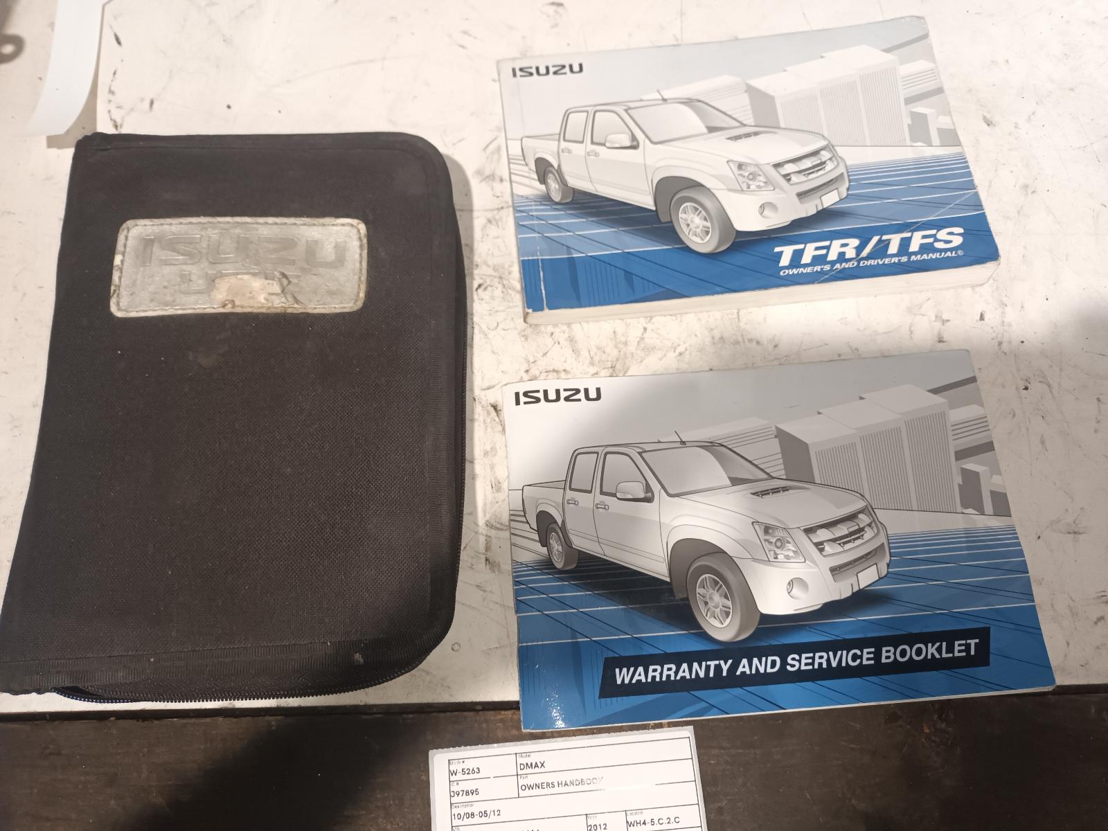 View Auto part Owners Handbook Isuzu Dmax 2012