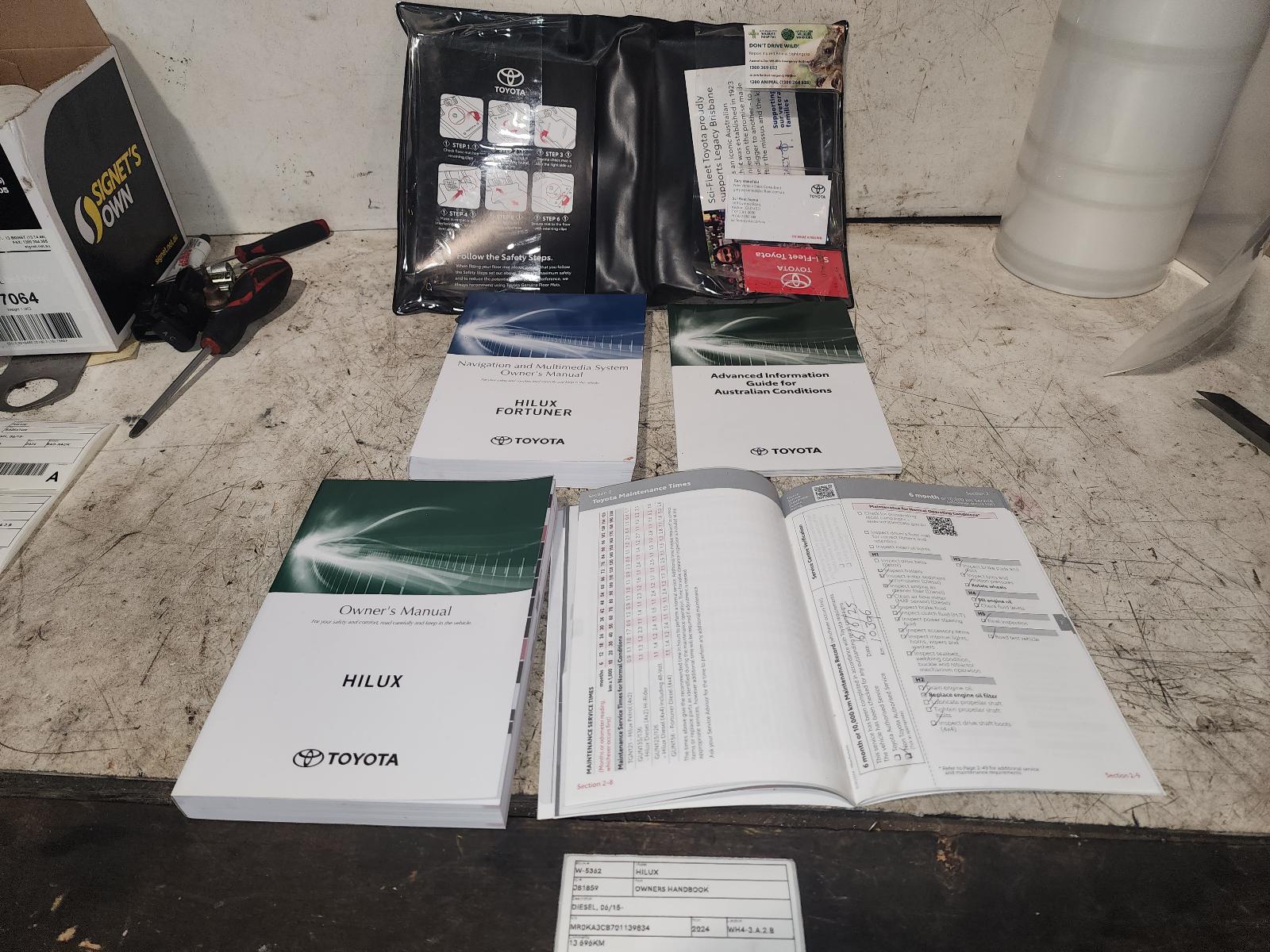 View Auto part Owners Handbook Toyota Hilux 2024