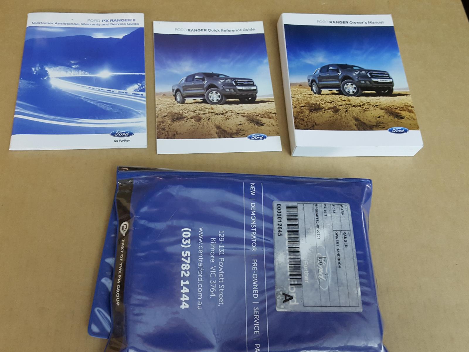 View Auto part Owners Handbook Ford Ranger 2017