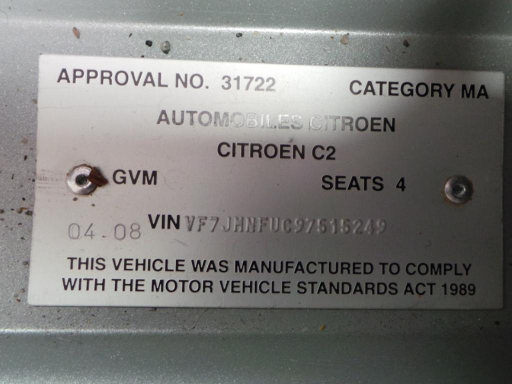 View Auto part Front Seat Citroen C2 2008