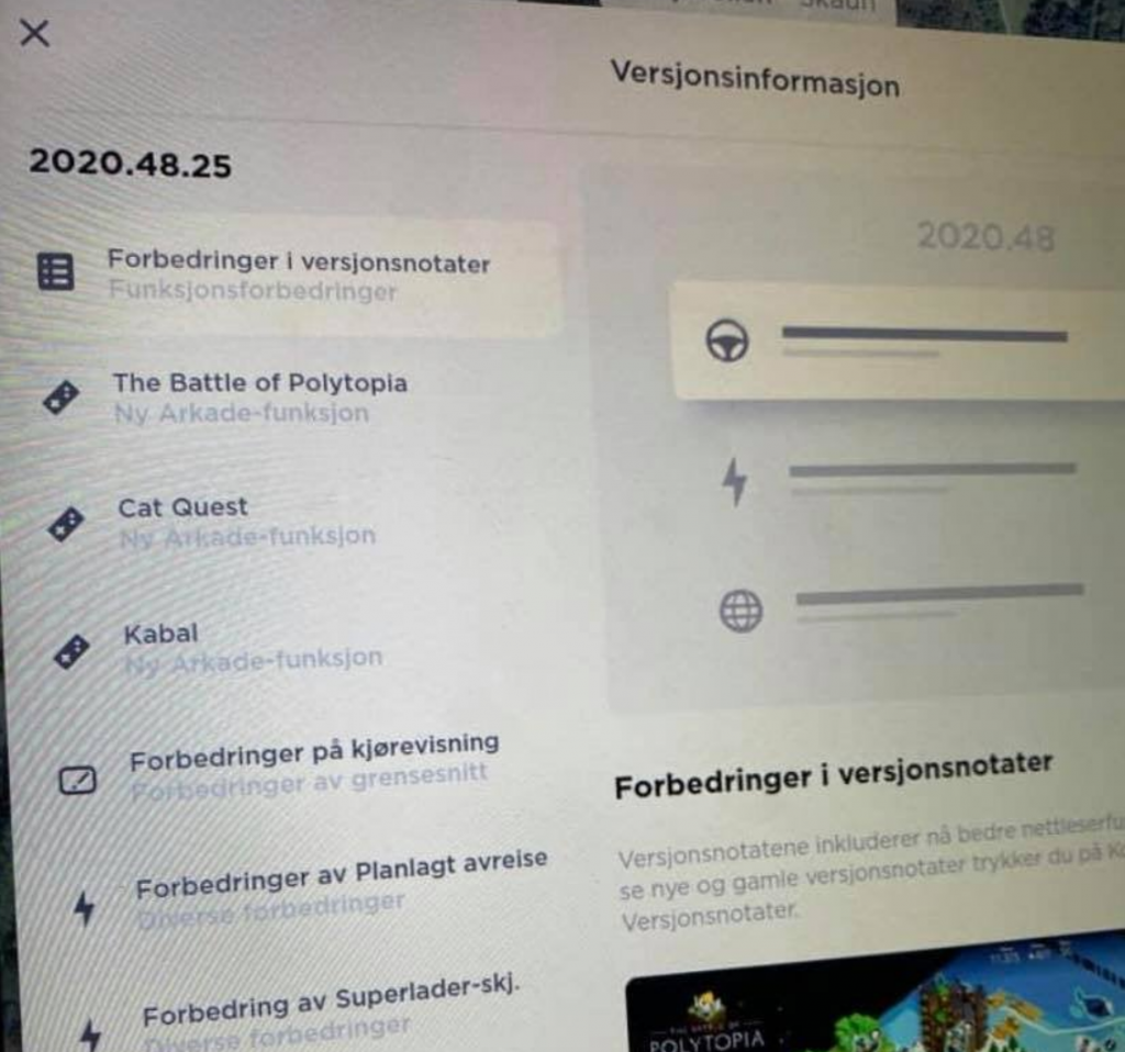 Pembaruan Liburan Tesla adalah 2020.48.25, sepertinya tidak ada V11