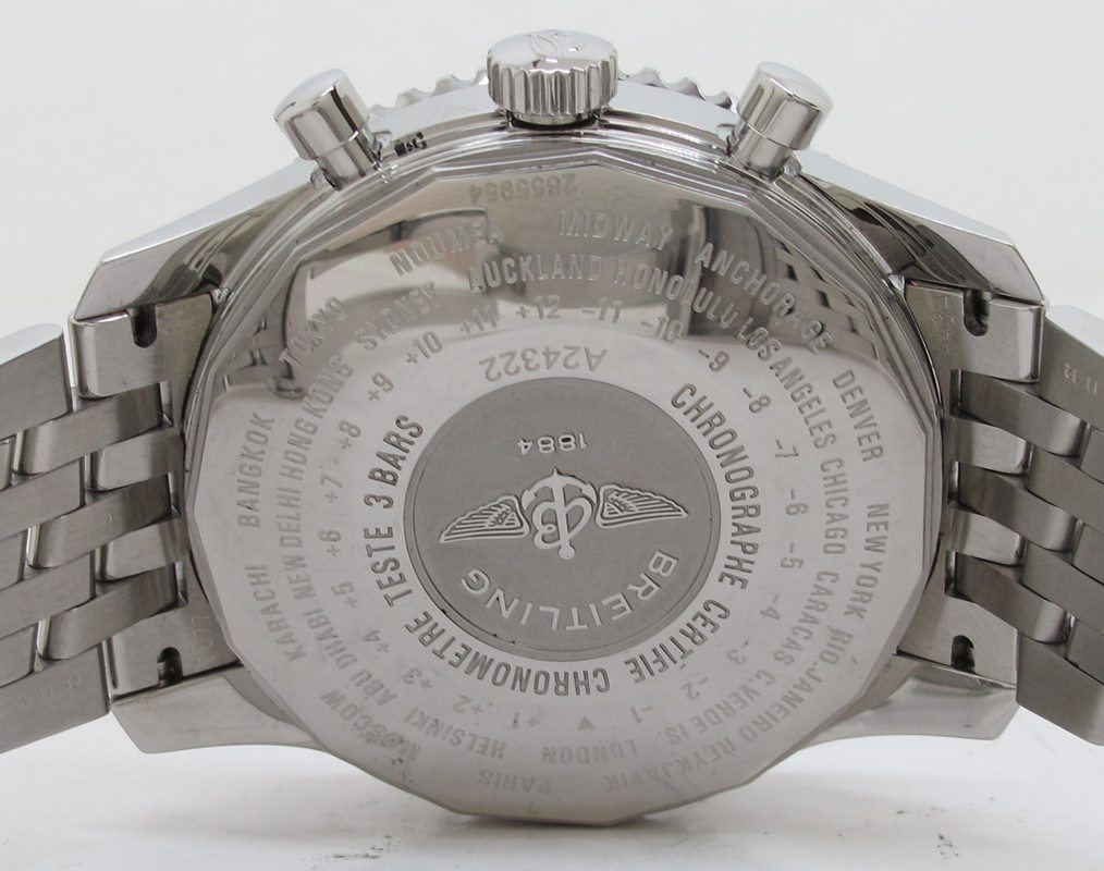 Breitling ref A24322 Steel 46mm Black Dial Navitimer World ...