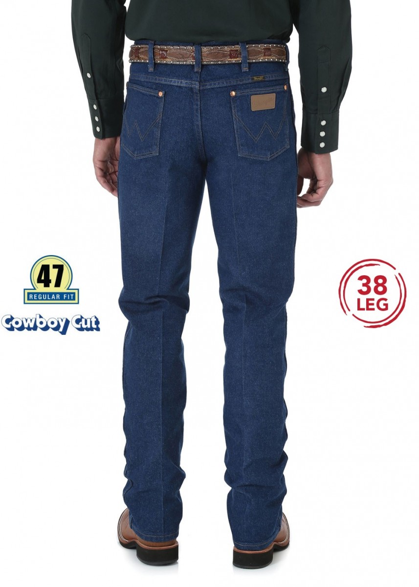 Mens Cowboy Cut Slim Fit Jean 38 Leg 