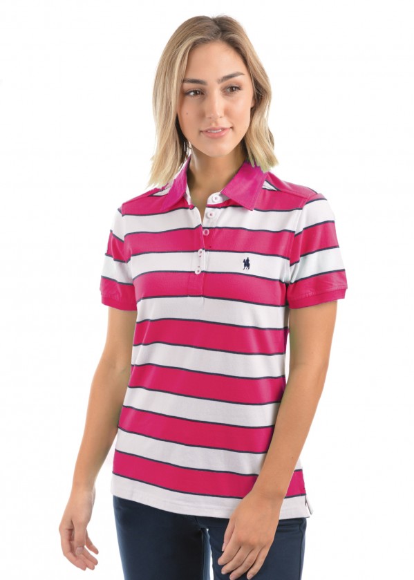WOMENS JILL STRIPE S/S POLO