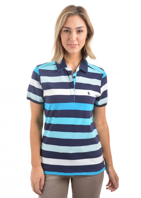 WOMENS LIZ STRIPE S/S POLO