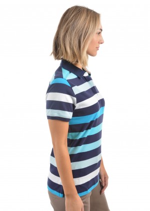 WOMENS LIZ STRIPE S/S POLO