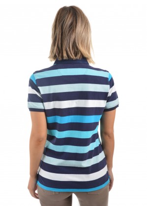 WOMENS LIZ STRIPE S/S POLO