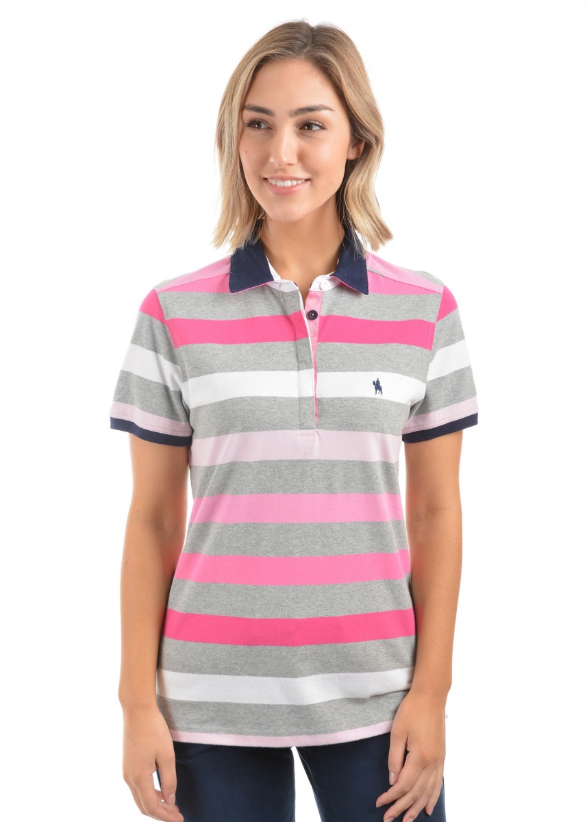 WOMENS KATE STRIPE S/S POLO