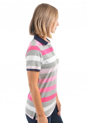 WOMENS KATE STRIPE S/S POLO