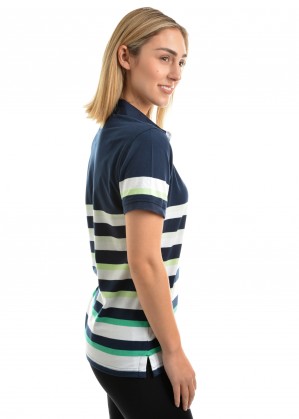 WOMENS EVE STRIPE S/S POLO