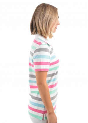 WOMENS GEM STRIPE S/S POLO