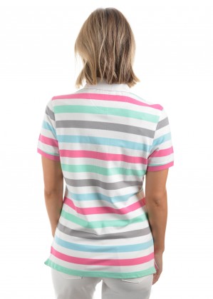 WOMENS GEM STRIPE S/S POLO