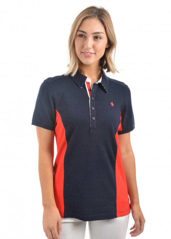 WOMENS BEV PANEL S/S POLO