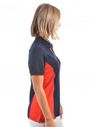 WOMENS BEV PANEL S/S POLO