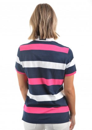 WOMENS JEN STRIPE S/S POLO