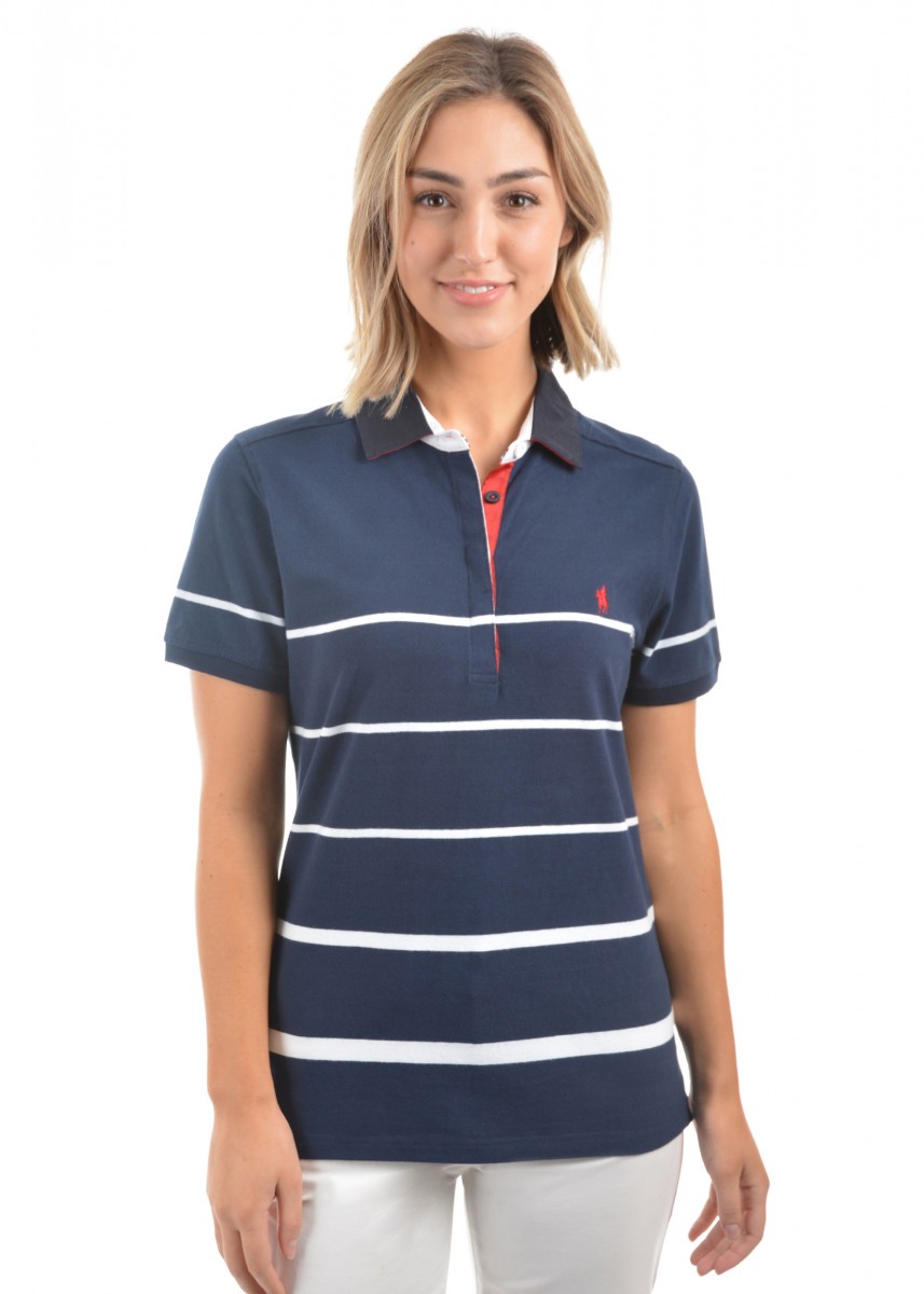 WOMENS JADE STRIPE S/S POLO