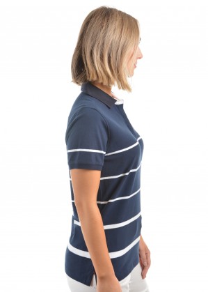 WOMENS JADE STRIPE S/S POLO