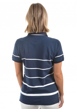 WOMENS JADE STRIPE S/S POLO