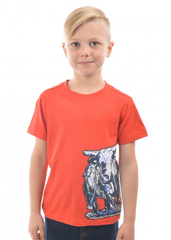 BOYS BULL APPLIQUE S/S TEE