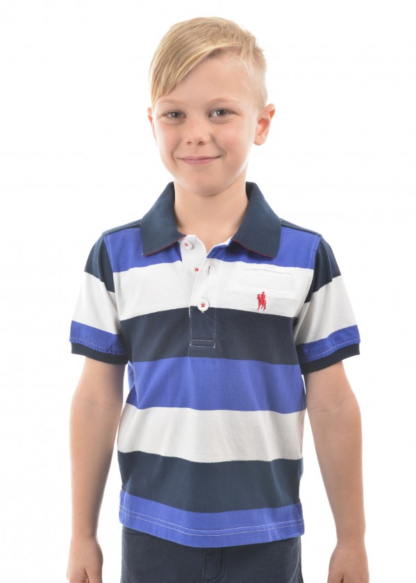 BOYS DECLAN STRIPE 1-POCKETS S/S POLO