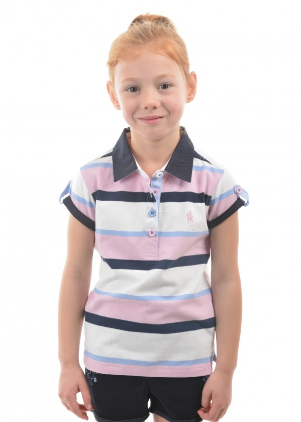 GIRLS BELLE STRIPE S/S POLO