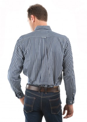 MENS WINTON STRIPE 2-POCKETS L/S SHIRT