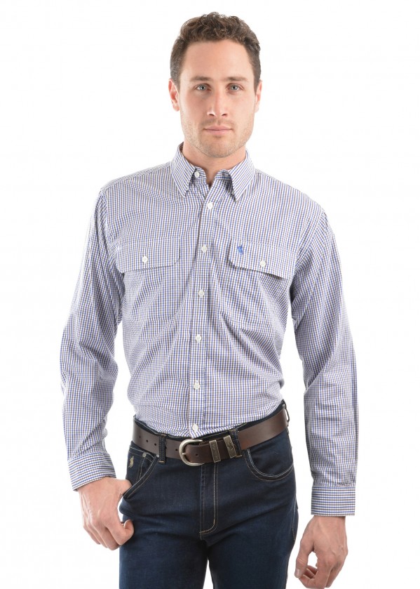 MENS WENTWORTH CHECK 2-POCKETS L/S SHIRT