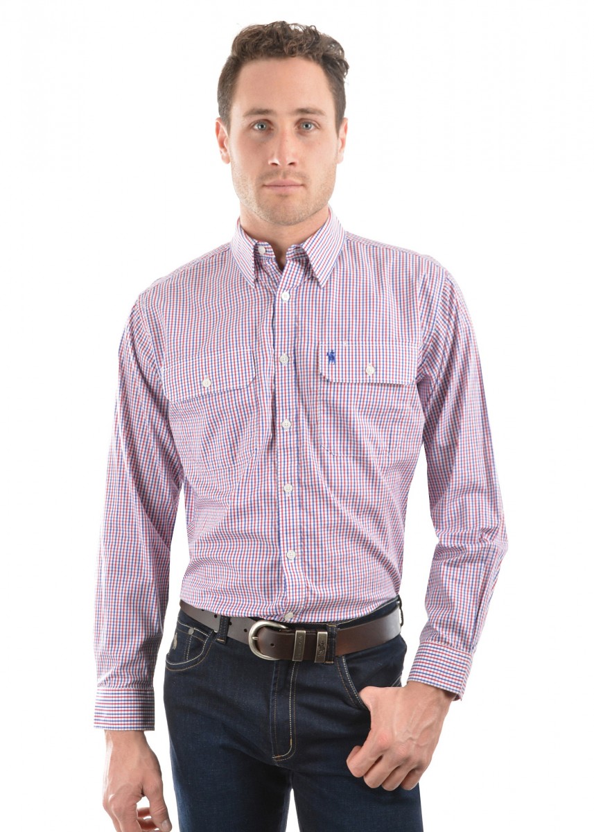 MENS WENTWORTH CHECK 2-POCKETS L/S SHIRT
