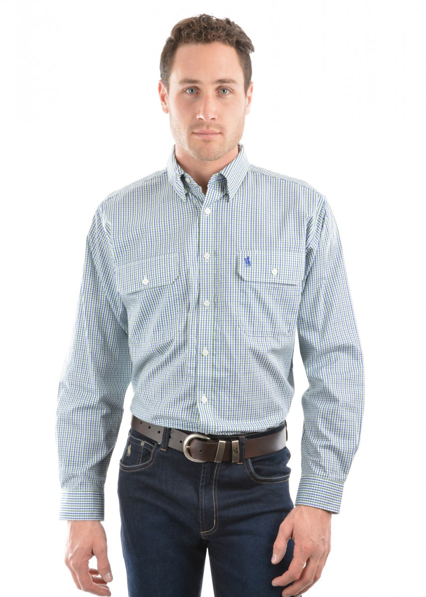 MENS WENTWORTH CHECK 2-POCKETS L/S SHIRT