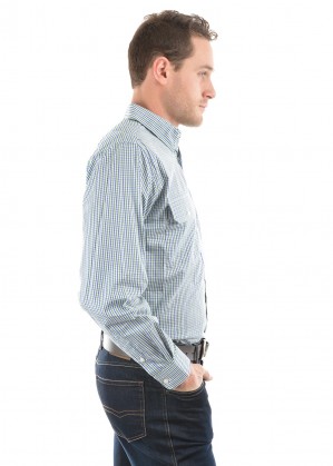 MENS WENTWORTH CHECK 2-POCKETS L/S SHIRT