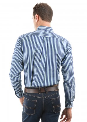 MENS DUTTON STRIPE 2-POCKETS L/S SHIRT