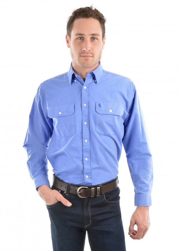 MENS OXFORD 2-POCKETS L/S SHIRT