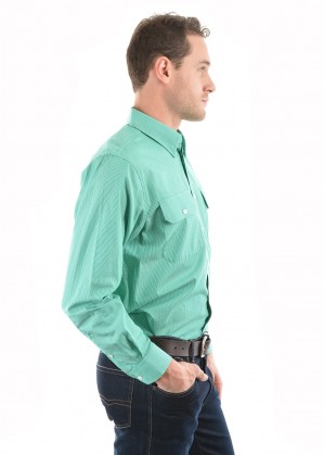 MENS GRAFTON STRIPE 2-POCKETS L/S SHIRT