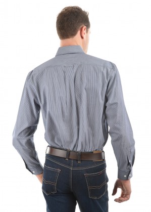 MENS GRAFTON STRIPE 2-POCKETS L/S SHIRT