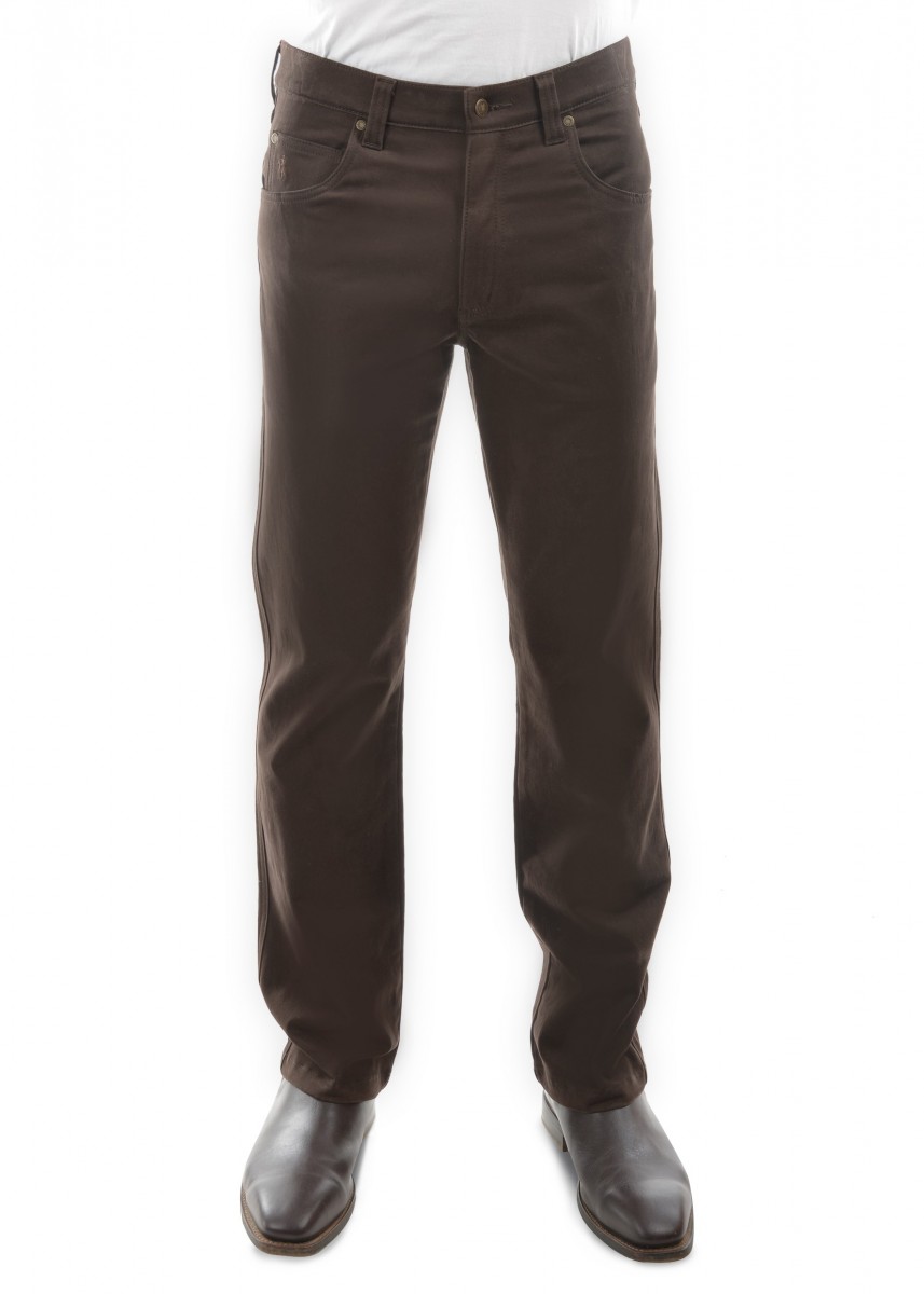 MENS STRETCH MOLESKIN COMFORT WAIST MID-REG-STRAIGHT 32 LEG