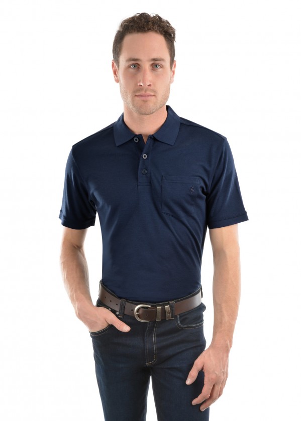 MENS BAMBOO 1-POCKET S/S POLO