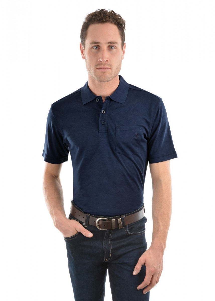 MENS BAMBOO 1-POCKET S/S POLO