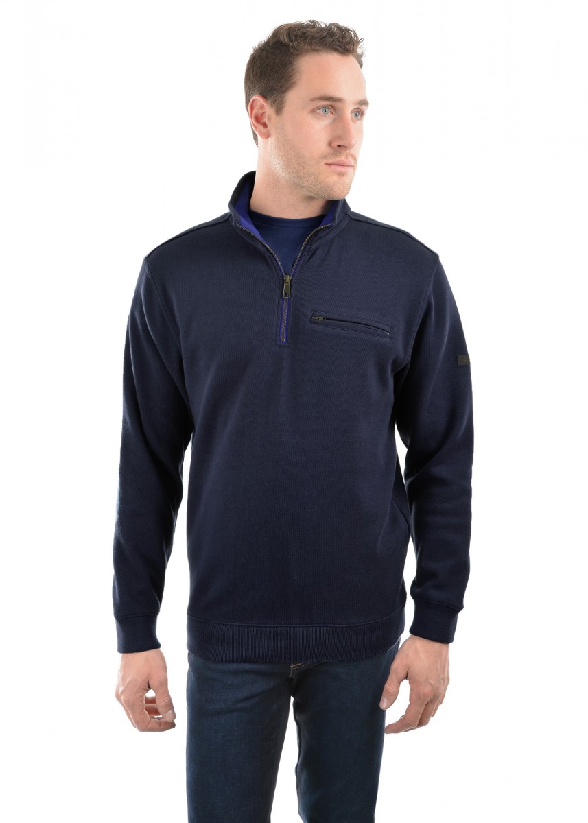 MENS MURRAY 1/4 ZIP NECK 1-POCKET L/S TOP