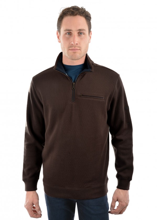 MENS MURRAY 1/4 ZIP NECK 1-POCKET L/S TOP