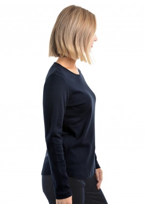 WOMENS CURVED HEM L/S TOP