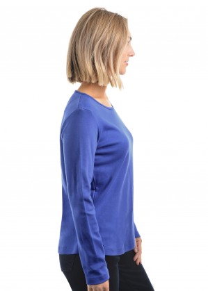 WOMENS CURVED HEM L/S TOP