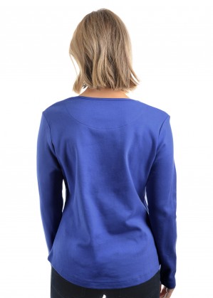 WOMENS CURVED HEM L/S TOP