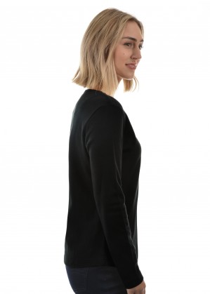 WOMENS CURVED HEM L/S TOP