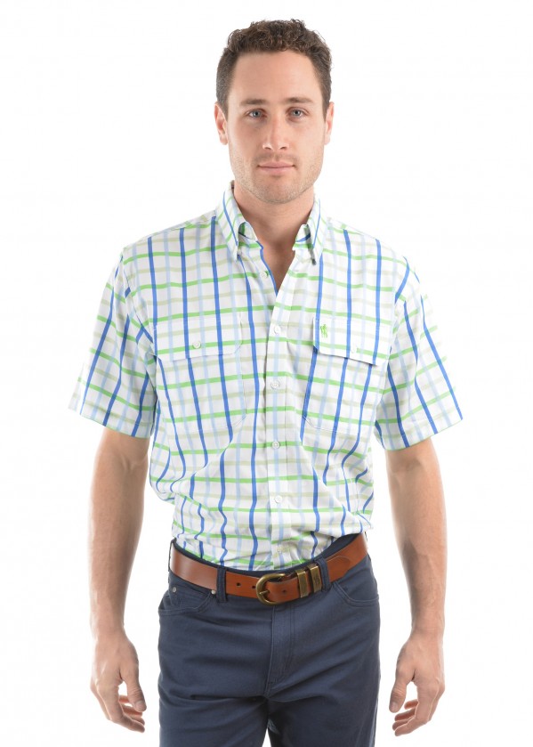 MENS JACK CHECK 2-POCKETS S/S SHIRT