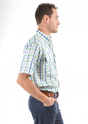 MENS JACK CHECK 2-POCKETS S/S SHIRT