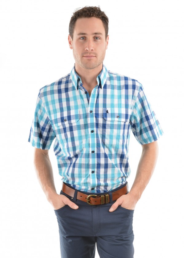 MENS DAVE CHECK 2-POCKETS S/S SHIRT