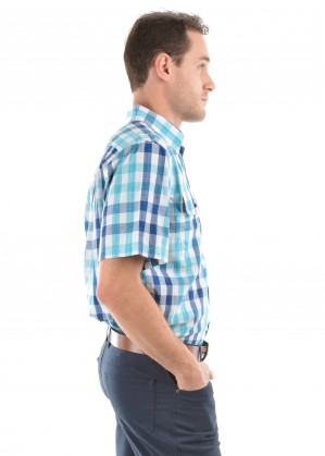 MENS DAVE CHECK 2-POCKETS S/S SHIRT