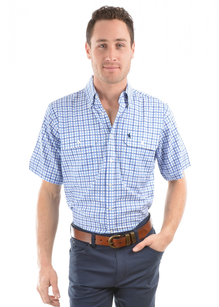 MENS FINN CHECK 2-POCKETS S/S SHIRT
